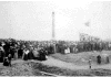 Ceremony to erect the memorial monument by the Society of Colonial Wars in 1895