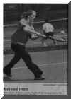 Backhand return ~ Nicole Latimer, of Sydney, returns a backhand shot during practice at the Cromarty Tennis Club in Sydney, Monday 