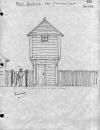 Conceptional view of a Block Two "colombier" [pigeon house] later reconstructed � Parks Canada / Parcs Canada